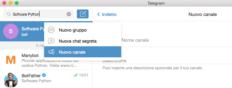 Telegram - Nuovo Canale