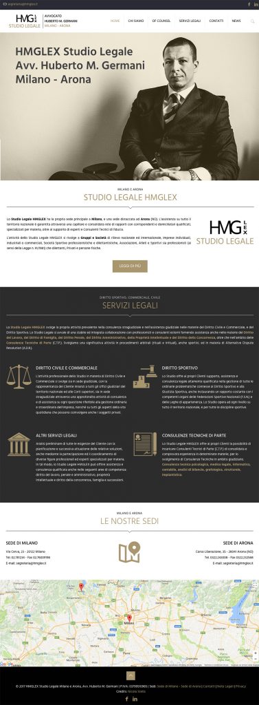 Sito Web realizzato per lo Studio Legale HMGLEX Milano 