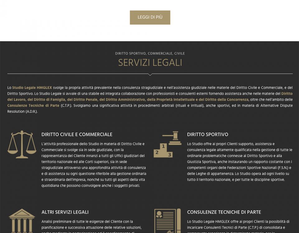 Sito Web realizzato per lo Studio Legale HMGLEX Milano