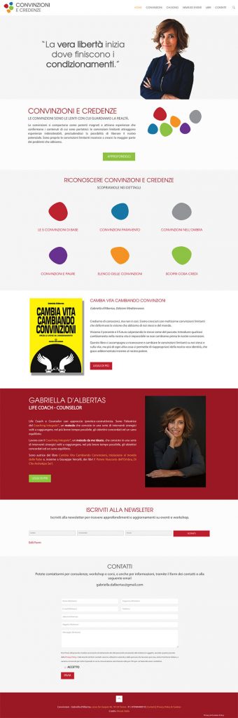 Sito web Convinzioni.it realizzato per Gabriella d'Albertas