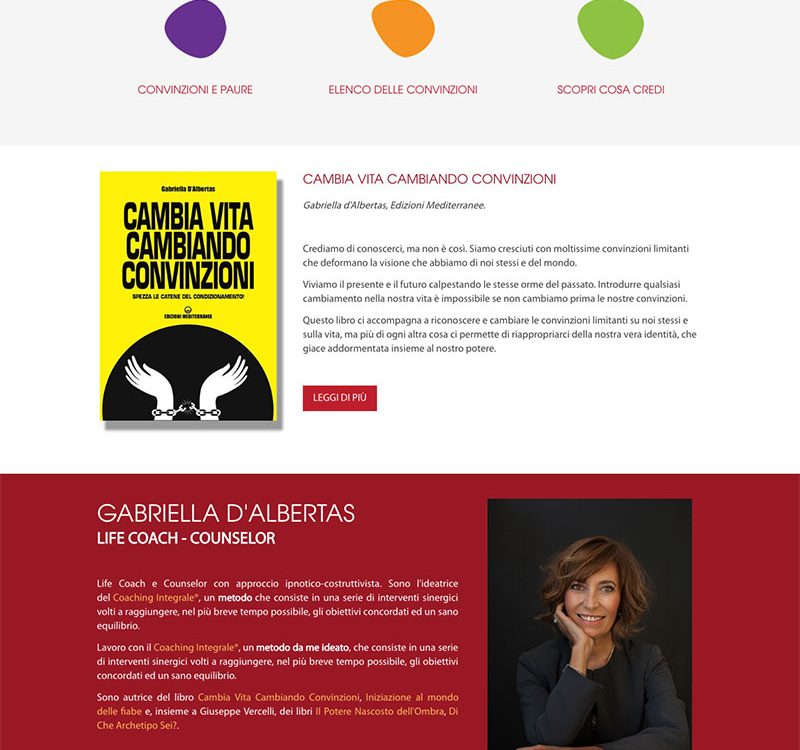 Sito web Convinzioni.it realizzato per Gabriella d'Albertas
